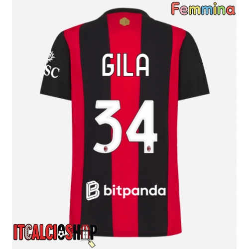 AC Milan Mario Gila #34 Prima Maglia Femmina 2026-27 Manica Corta